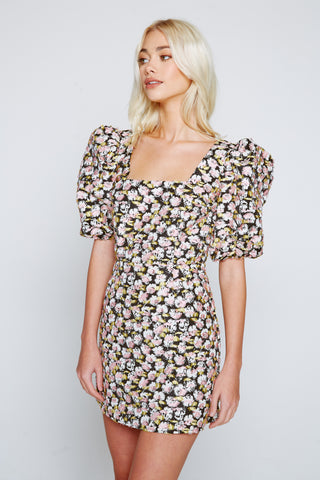 The Daphne Textured Floral Mini Dress