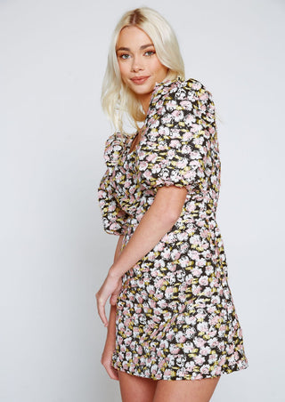 The Daphne Textured Floral Mini Dress